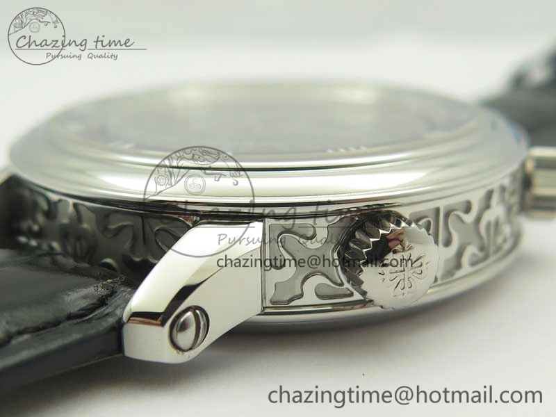 6104P Moon SS Black Dial on Black Leather Strap A240 V BestValue 8986