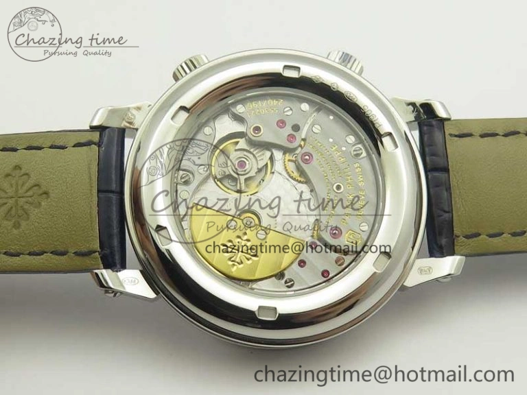 Comfortable 6104P Moon SS Blue Dial on Blue Leather Strap A240 V 8983