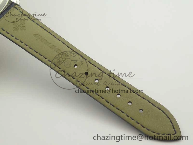 Comfortable 6104P Moon SS Blue Dial on Blue Leather Strap A240 V 8983