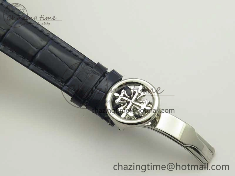 Comfortable 6104P Moon SS Blue Dial on Blue Leather Strap A240 V 8983
