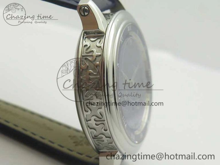 Comfortable 6104P Moon SS Blue Dial on Blue Leather Strap A240 V 8983