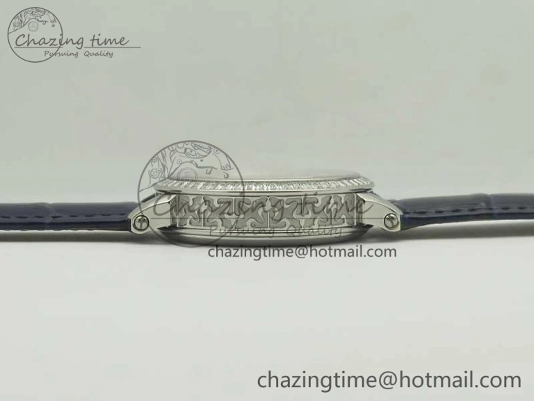 SoftTouch 6104P Moon SS Diamond Bezel Blue Dial on Blue Leather Strap A240 V 8979