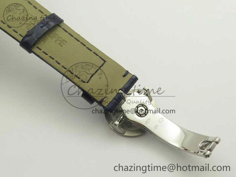 SoftTouch 6104P Moon SS Diamond Bezel Blue Dial on Blue Leather Strap A240 V 8979