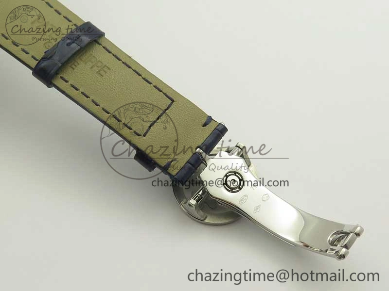 SoftTouch 6104P Moon SS Diamond Bezel Blue Dial on Blue Leather Strap A240 V 8979