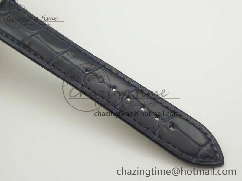 SoftTouch 6104P Moon SS Diamond Bezel Blue Dial on Blue Leather Strap A240 V 8979