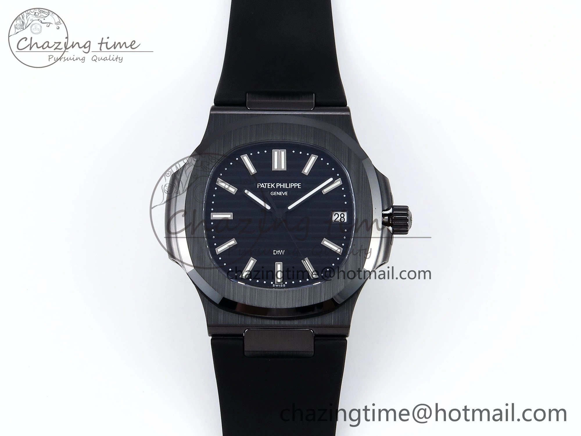 NewStyle AET Nautilus 5711 Black Ceramic AMGF Best Edition Black Dial on Black Rubber Strap MIYOTA 8754