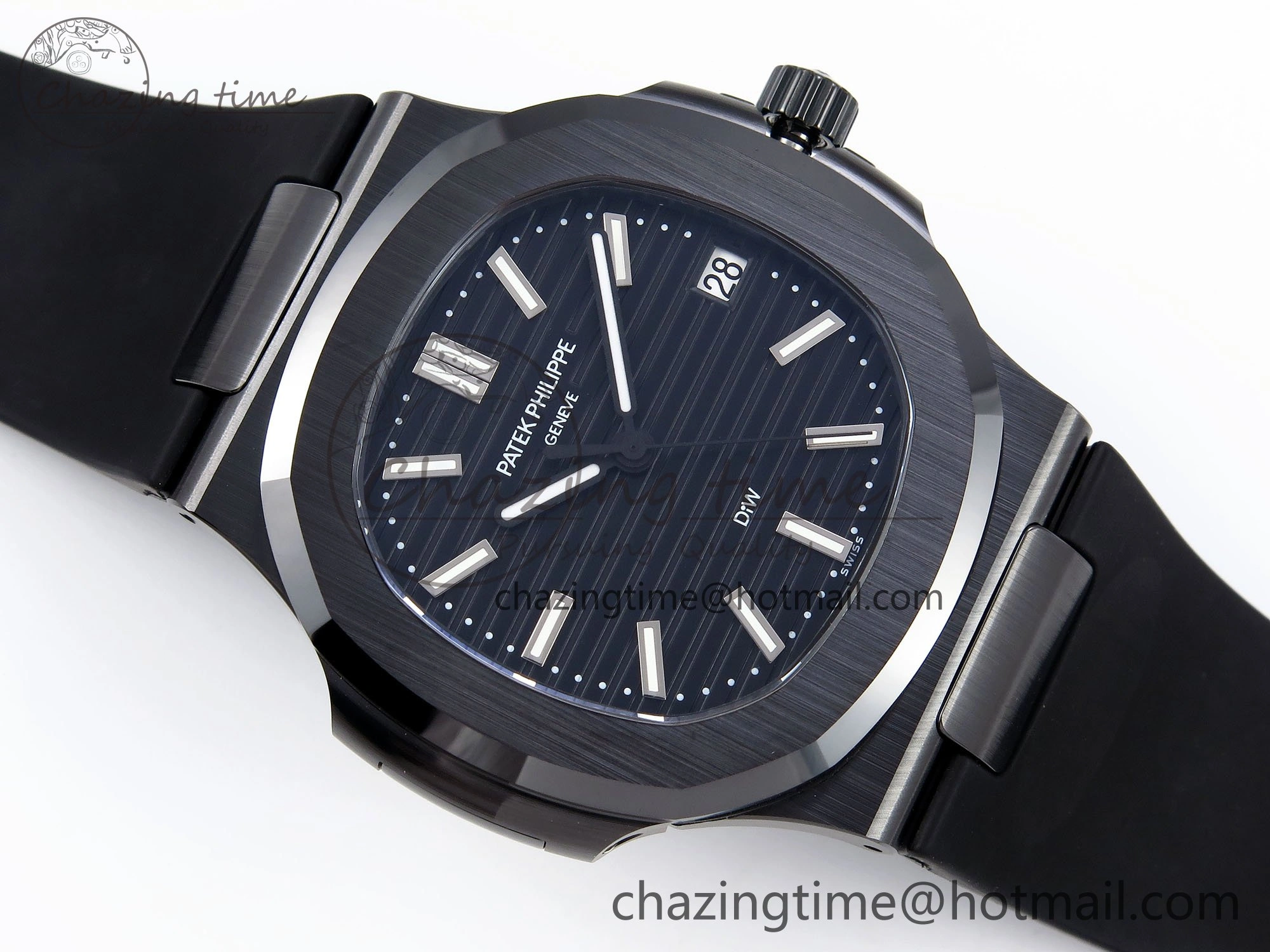 NewStyle AET Nautilus 5711 Black Ceramic AMGF Best Edition Black Dial on Black Rubber Strap MIYOTA 8754