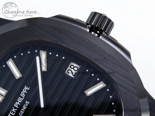 NewStyle AET Nautilus 5711 Black Ceramic AMGF Best Edition Black Dial on Black Rubber Strap MIYOTA 8754