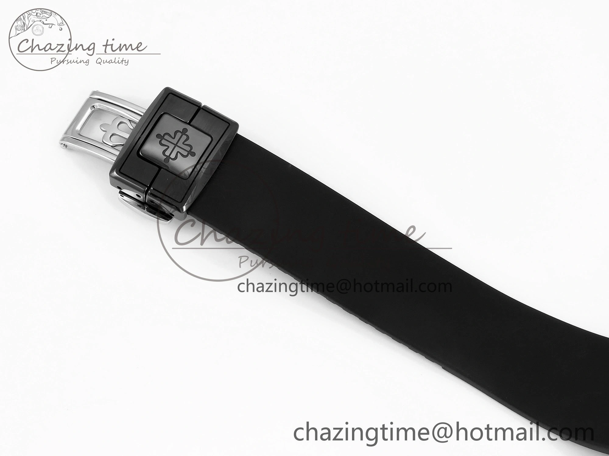 AET Nautilus 5711 Black Ceramic AMGF Best Edition Blue Dial on Black Rubber Strap MIYOTA Efficient 8752