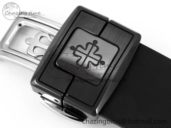 AET Nautilus 5711 Black Ceramic AMGF Best Edition Blue Dial on Black Rubber Strap MIYOTA Efficient 8752