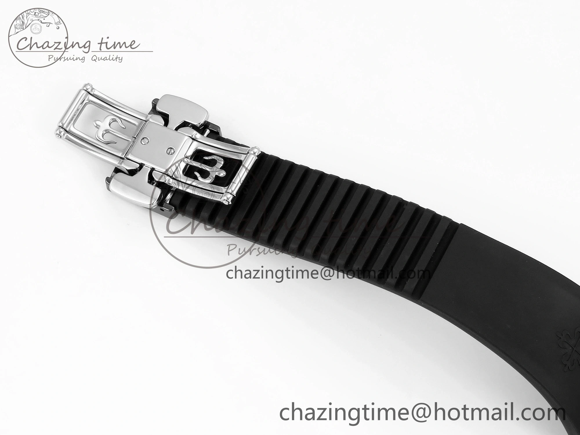 AET Nautilus 5711 Black Ceramic AMGF Best Edition Blue Dial on Black Rubber Strap MIYOTA Efficient 8752
