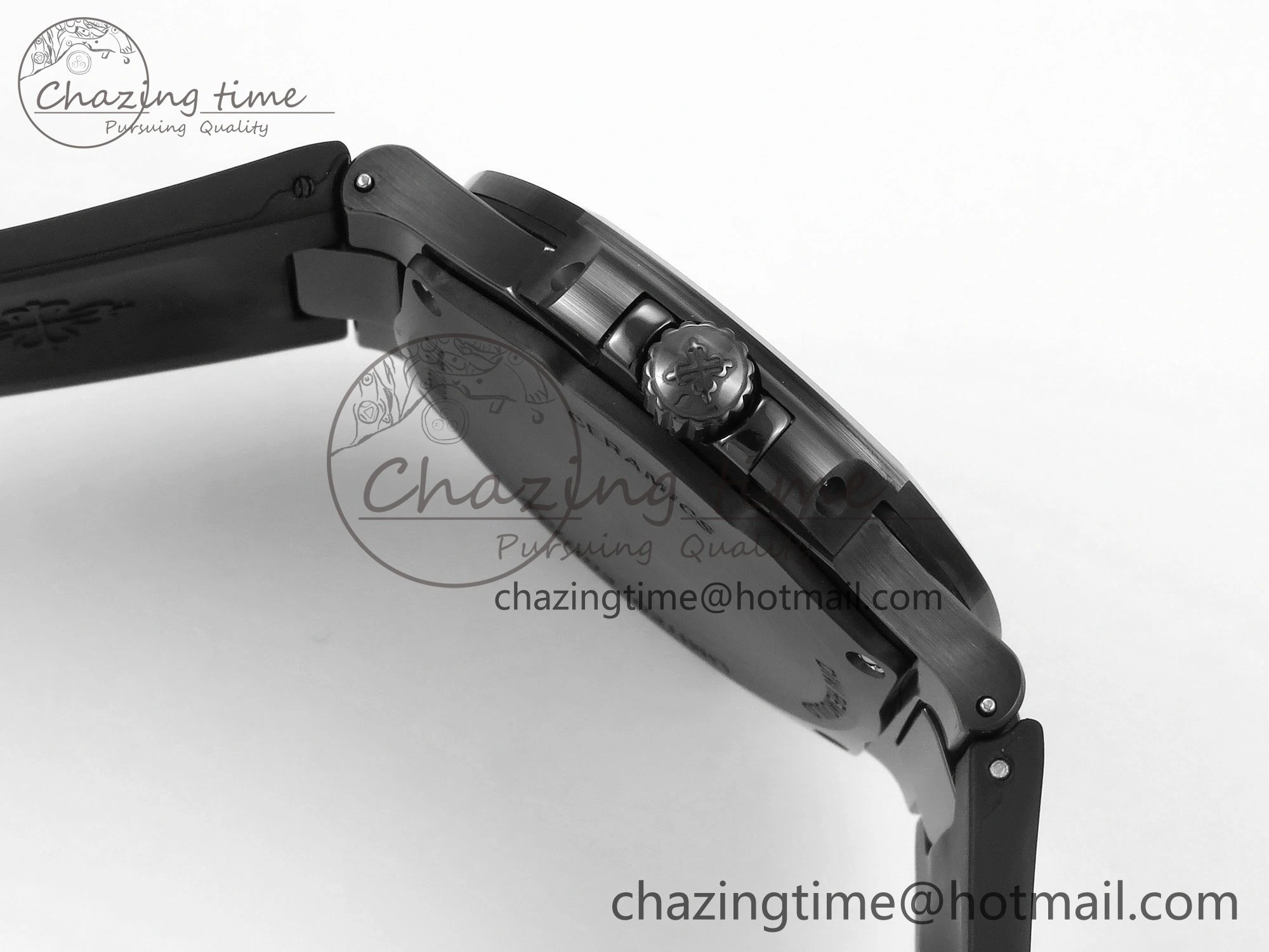 AET Nautilus 5711 Black Ceramic AMGF Best Edition Blue Dial on Black Rubber Strap MIYOTA Efficient 8752
