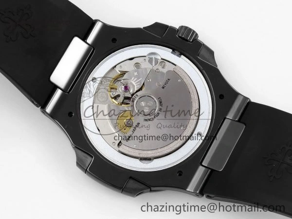 AET Nautilus 5711 Black Ceramic AMGF Best Edition Blue Dial on Black Rubber Strap MIYOTA Efficient 8752