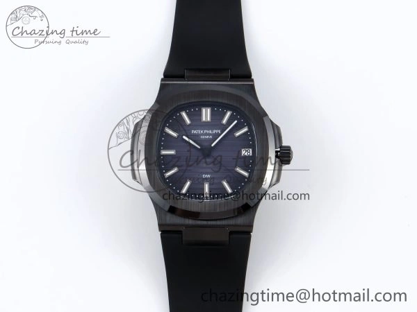 AET Nautilus 5711 Black Ceramic AMGF Best Edition Blue Dial on Black Rubber Strap MIYOTA Efficient 8752