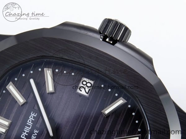 AET Nautilus 5711 Black Ceramic AMGF Best Edition Blue Dial on Black Rubber Strap MIYOTA Efficient 8752