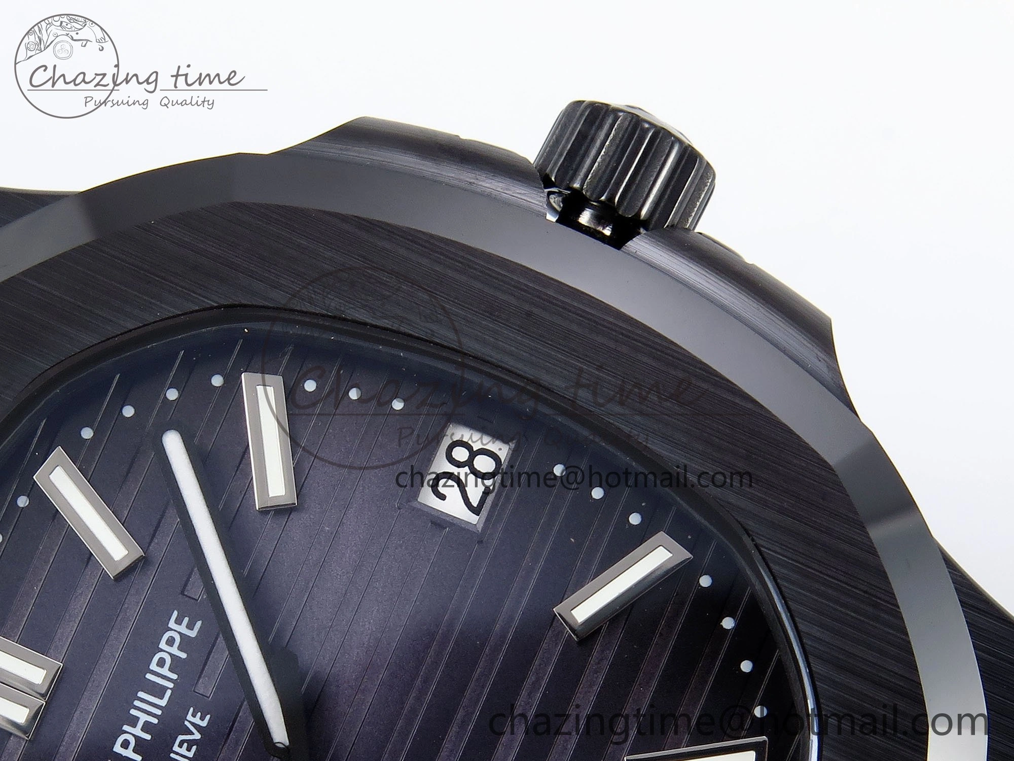 AET Nautilus 5711 Black Ceramic AMGF Best Edition Blue Dial on Black Rubber Strap MIYOTA Efficient 8752