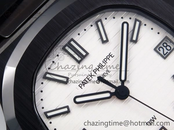 AET Nautilus 5711 Black Ceramic AMGF Best Edition White Dial on Black Rubber Strap MIYOTA Bright 8753