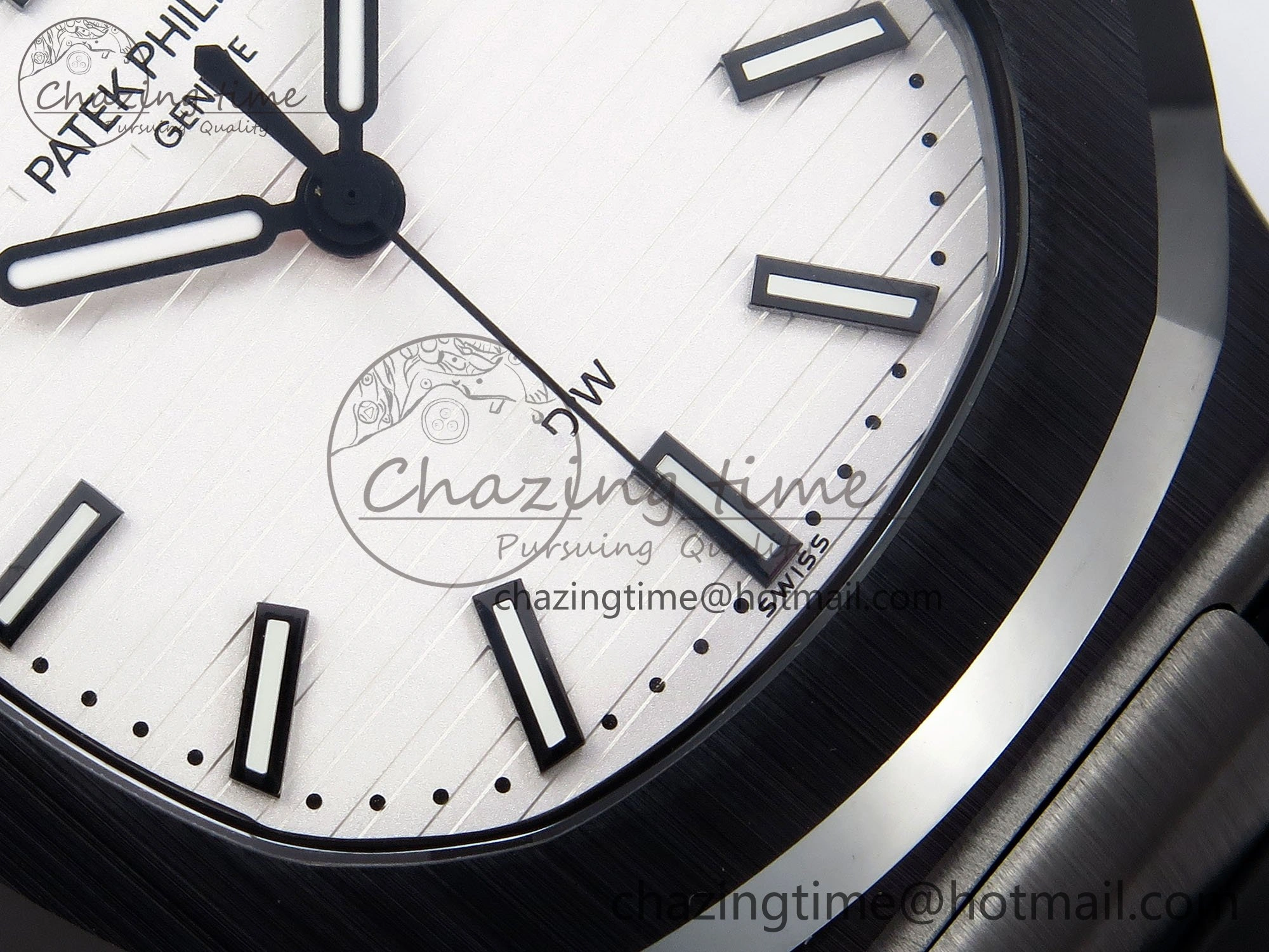 AET Nautilus 5711 Black Ceramic AMGF Best Edition White Dial on Black Rubber Strap MIYOTA Bright 8753