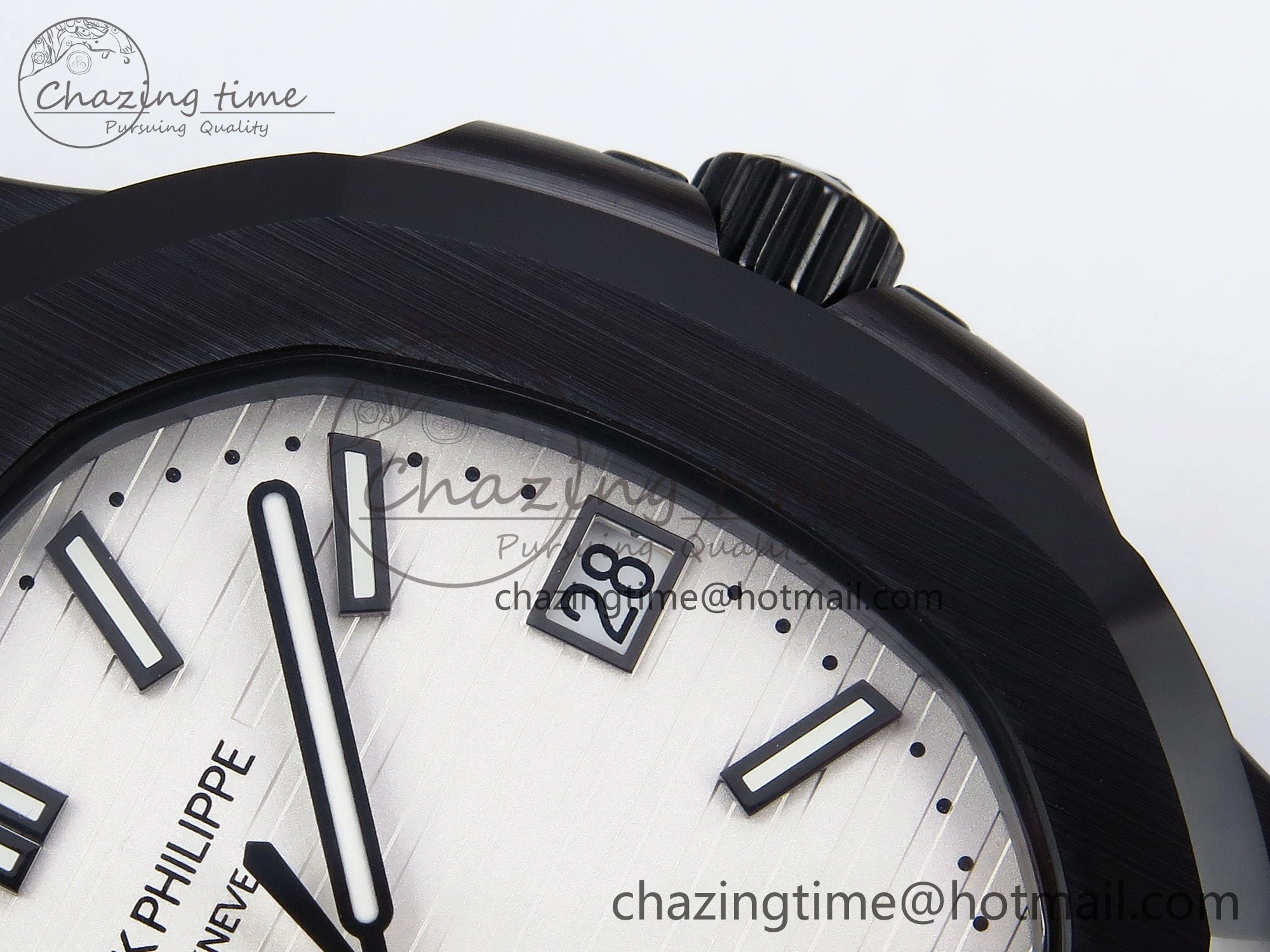 AET Nautilus 5711 Black Ceramic AMGF Best Edition White Dial on Black Rubber Strap MIYOTA Bright 8753
