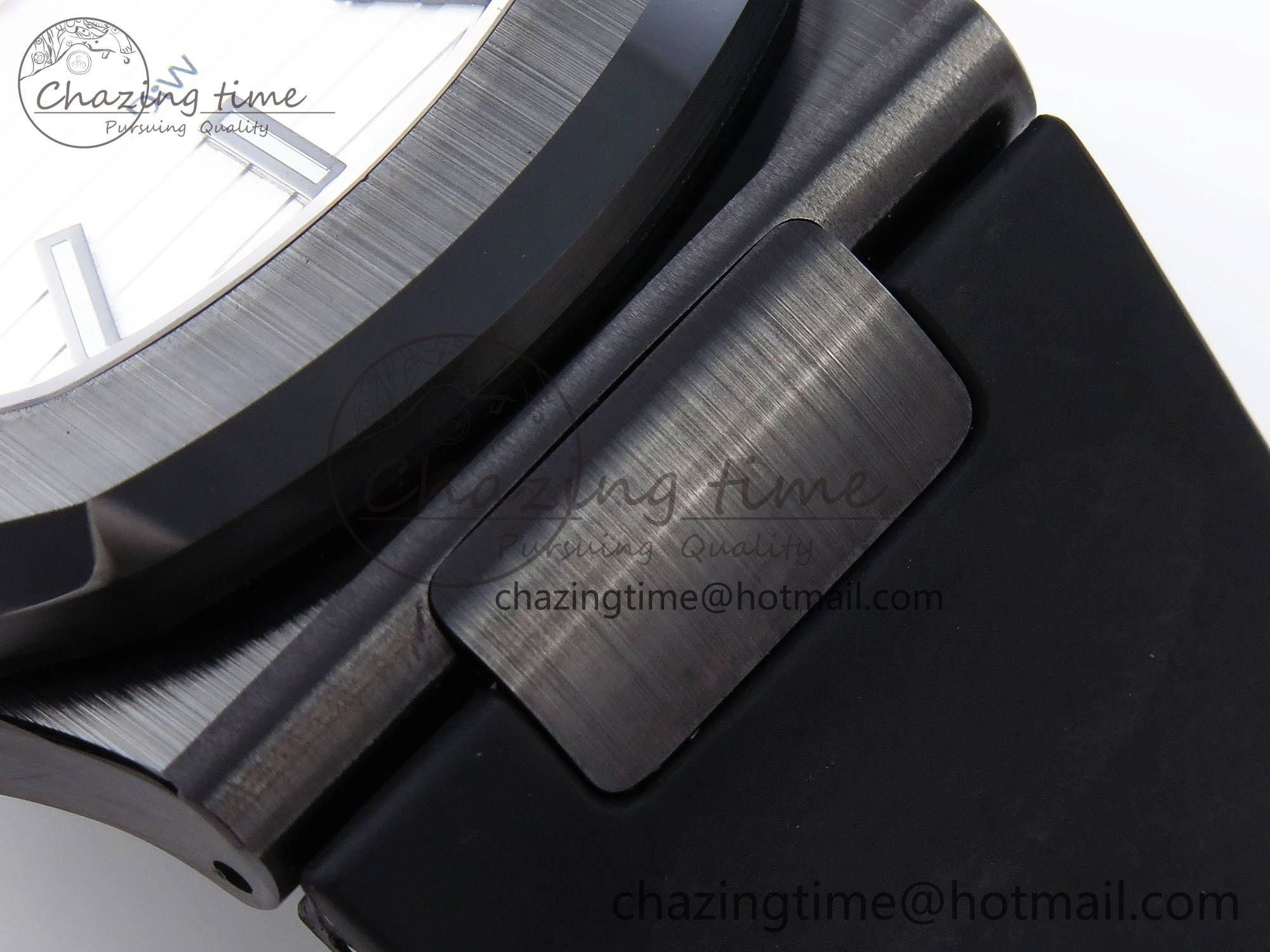 AET Nautilus 5711 Black Ceramic AMGF Best Edition White Dial on Black Rubber Strap MIYOTA Bright 8753