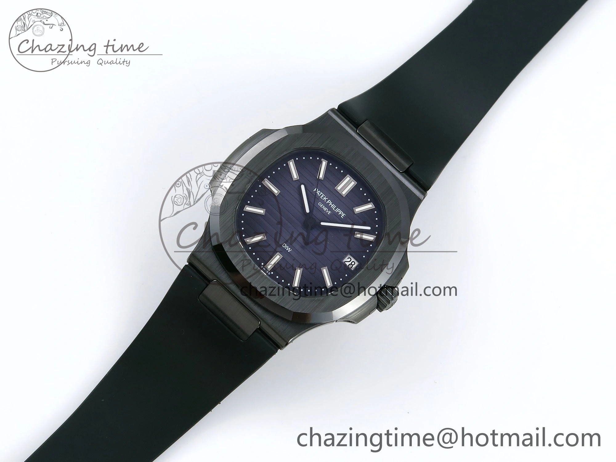 AET Nautilus 5711 Green Ceramic AMGF Best Edition Blue Dial on Green Rubber Strap MIYOTA WaterResistant 4457