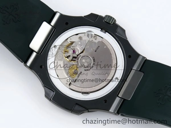 TechFriendly AET Nautilus 5711 Green Ceramic AMGF Best Edition Brown Dial on Green Rubber Strap MIYOTA 8755