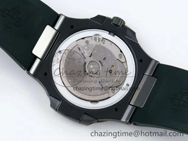 TechFriendly AET Nautilus 5711 Green Ceramic AMGF Best Edition Brown Dial on Green Rubber Strap MIYOTA 8755