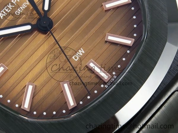 TechFriendly AET Nautilus 5711 Green Ceramic AMGF Best Edition Brown Dial on Green Rubber Strap MIYOTA 8755