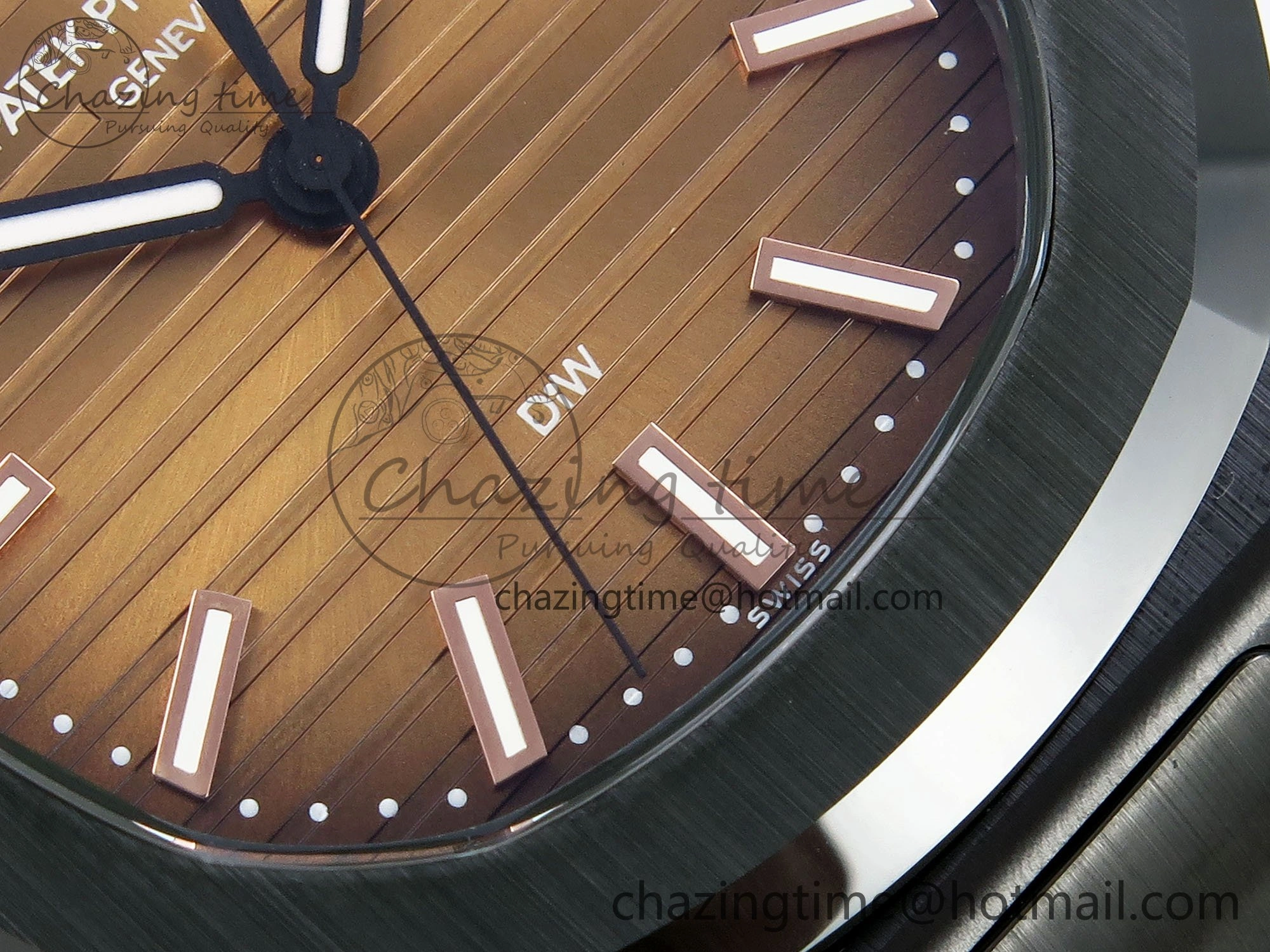 TechFriendly AET Nautilus 5711 Green Ceramic AMGF Best Edition Brown Dial on Green Rubber Strap MIYOTA 8755