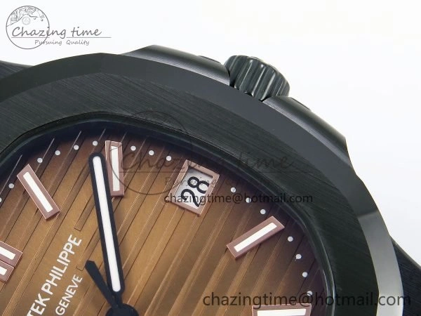 TechFriendly AET Nautilus 5711 Green Ceramic AMGF Best Edition Brown Dial on Green Rubber Strap MIYOTA 8755
