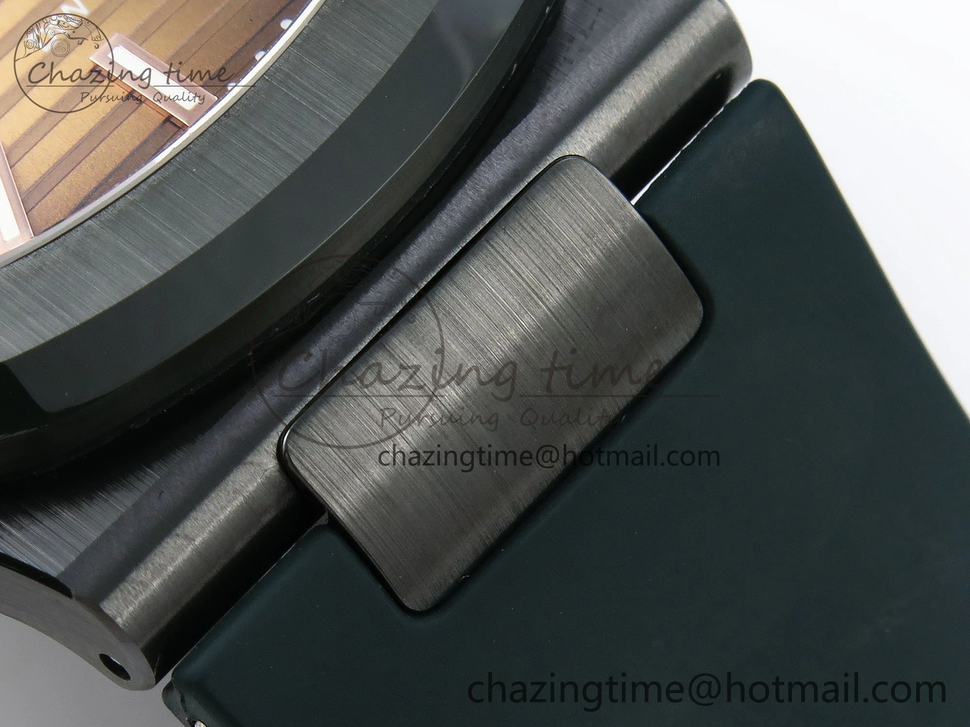 TechFriendly AET Nautilus 5711 Green Ceramic AMGF Best Edition Brown Dial on Green Rubber Strap MIYOTA 8755