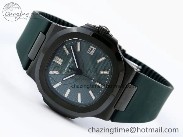 BestValue AET Nautilus 5711 Green Ceramic AMGF Best Edition Green Dial on Green Rubber Strap MIYOTA 8756