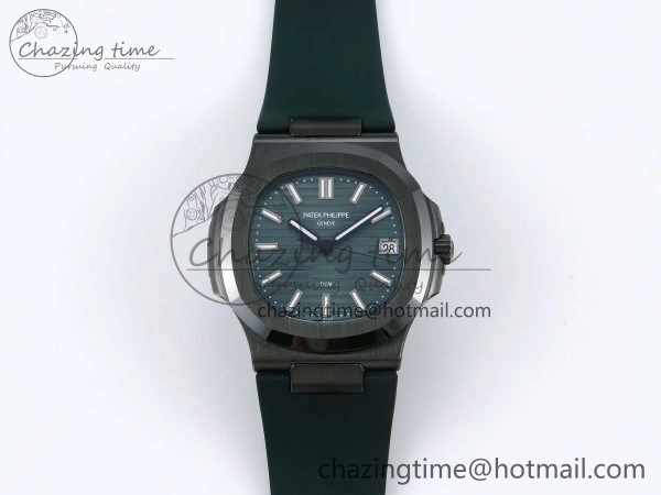BestValue AET Nautilus 5711 Green Ceramic AMGF Best Edition Green Dial on Green Rubber Strap MIYOTA 8756