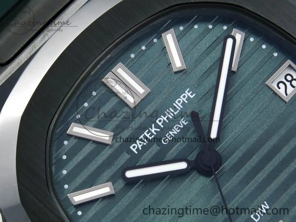 BestValue AET Nautilus 5711 Green Ceramic AMGF Best Edition Green Dial on Green Rubber Strap MIYOTA 8756
