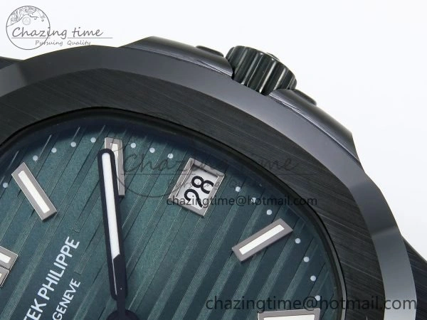 BestValue AET Nautilus 5711 Green Ceramic AMGF Best Edition Green Dial on Green Rubber Strap MIYOTA 8756