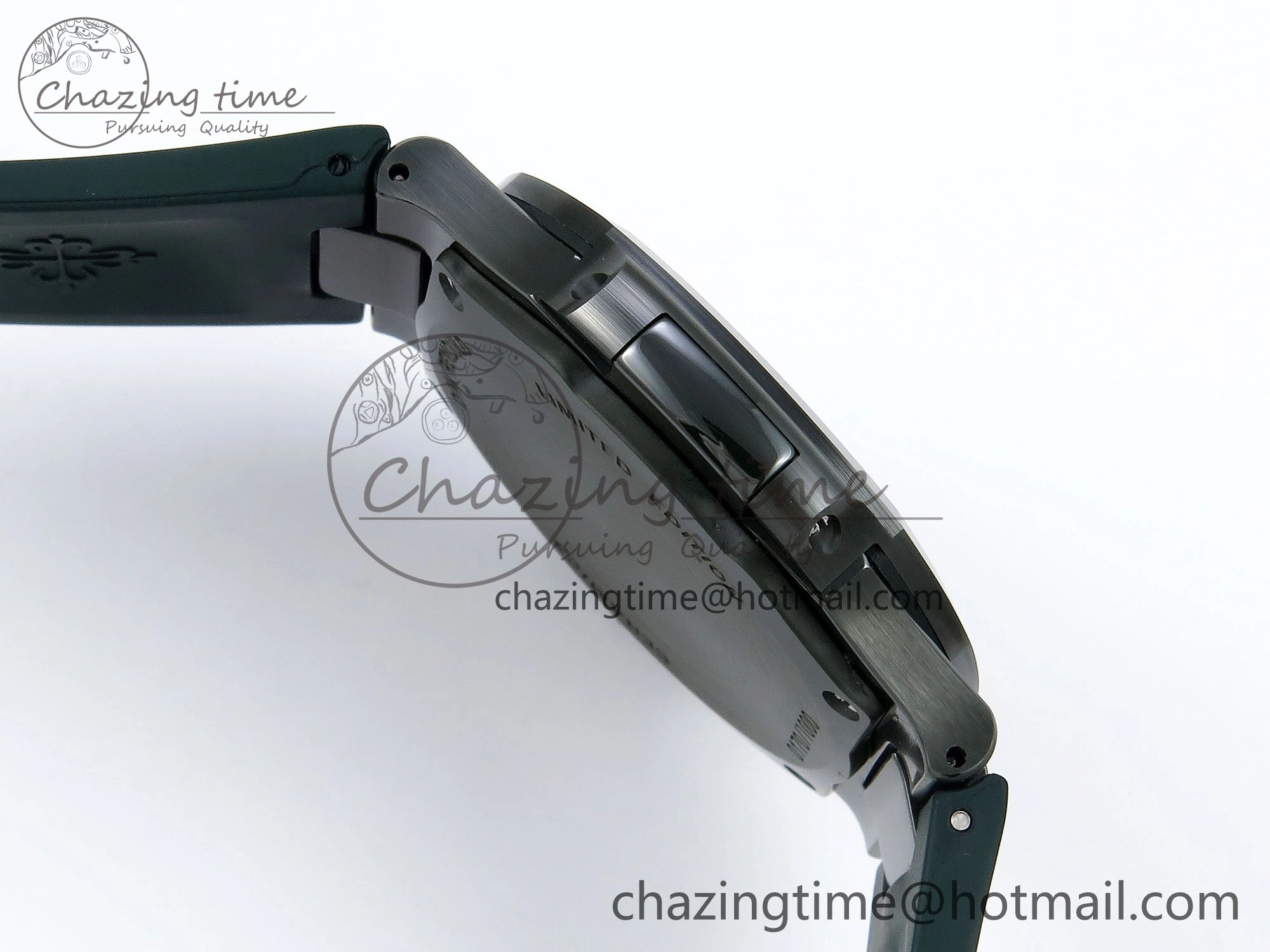 AET Nautilus 5711 Green Ceramic AMGF Best Edition Purple Pink Dial on Green Rubber Strap MIYOTA Neat 8758