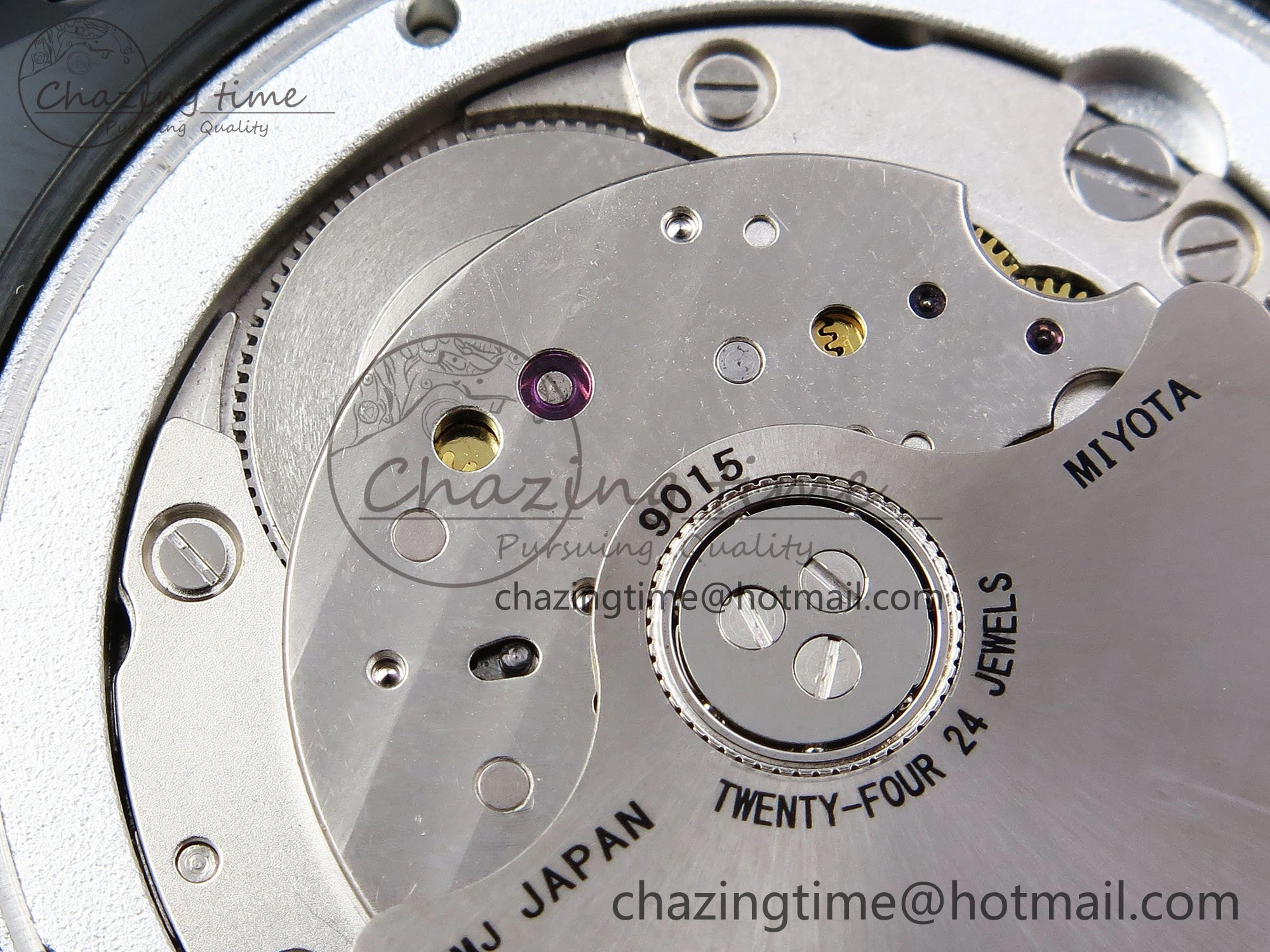 AET Nautilus 5711 Green Ceramic AMGF Best Edition Purple Pink Dial on Green Rubber Strap MIYOTA Neat 8758