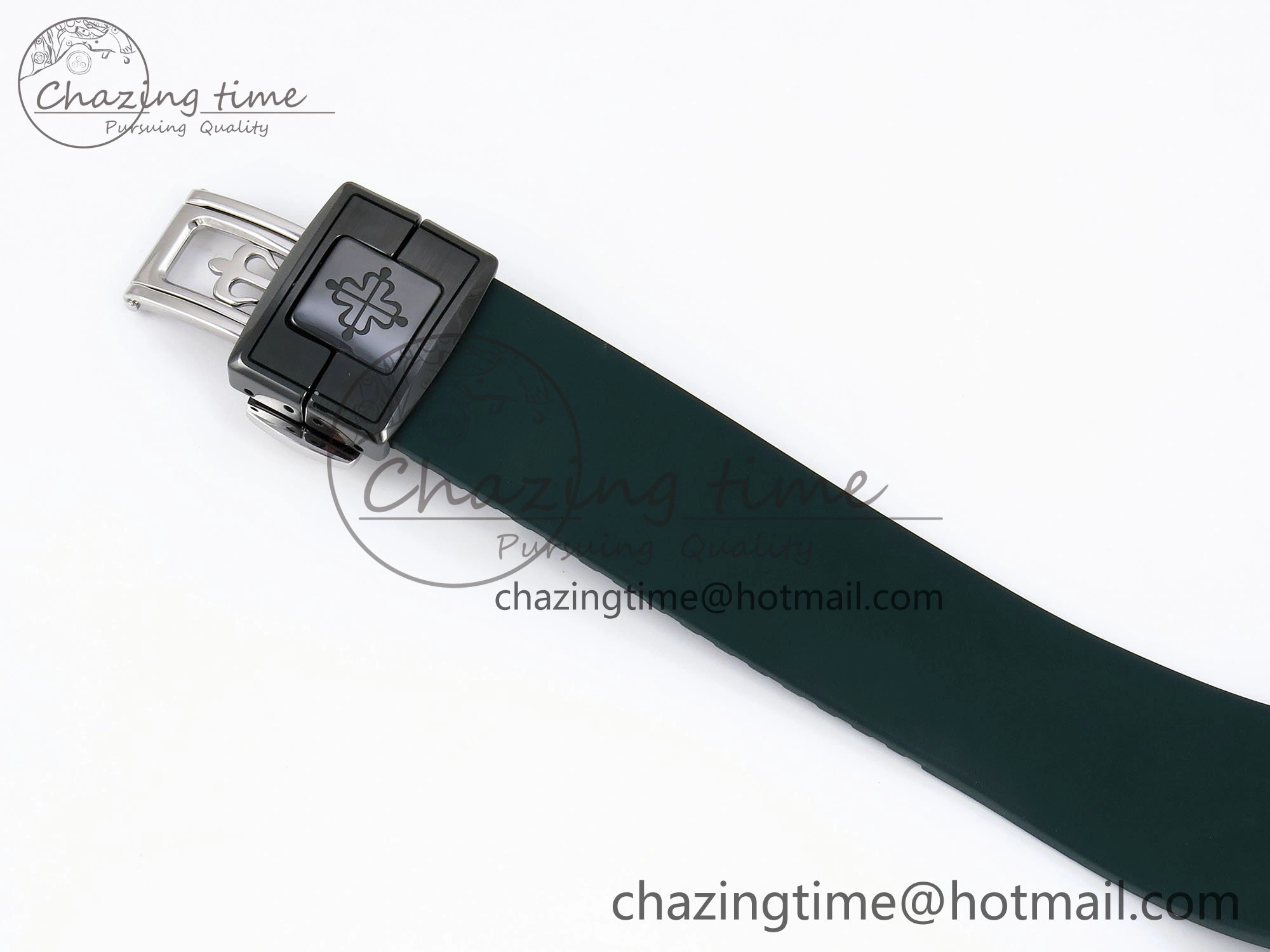 AET Nautilus 5711 Green Ceramic AMGF Best Edition Purple Pink Dial on Green Rubber Strap MIYOTA Neat 8758