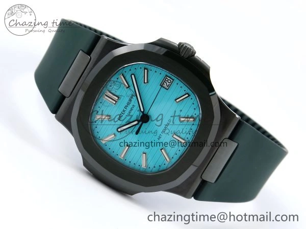 MoistureWicking AET Nautilus 5711 Green Ceramic AMGF Best Edition Tiffany Blue Dial on Green Rubber Strap MIYOTA 8759