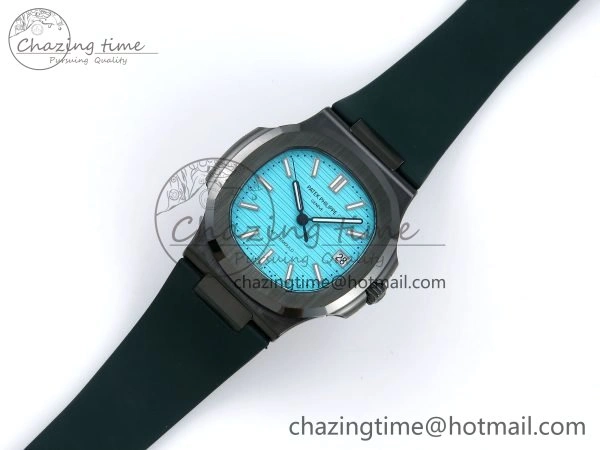 MoistureWicking AET Nautilus 5711 Green Ceramic AMGF Best Edition Tiffany Blue Dial on Green Rubber Strap MIYOTA 8759