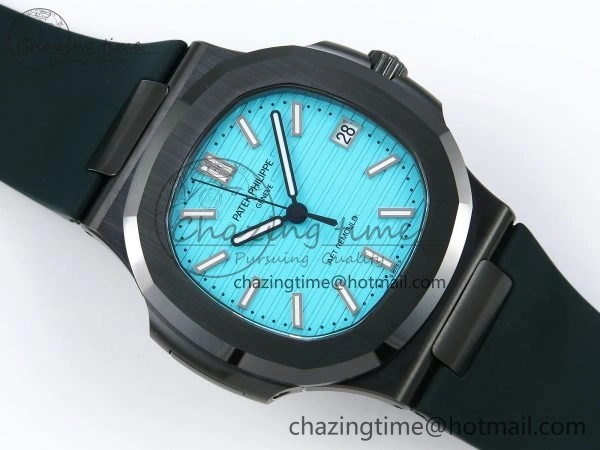 MoistureWicking AET Nautilus 5711 Green Ceramic AMGF Best Edition Tiffany Blue Dial on Green Rubber Strap MIYOTA 8759