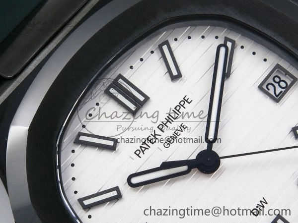 AET Nautilus 5711 Green Ceramic AMGF Best Edition White Dial on Green Rubber Strap MIYOTA Sleek 8760