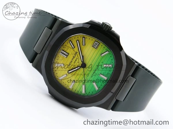 AET Nautilus 5711 Green Ceramic AMGF Best Edition Yellow Green Dial on Green Rubber Strap MIYOTA Popular 8757