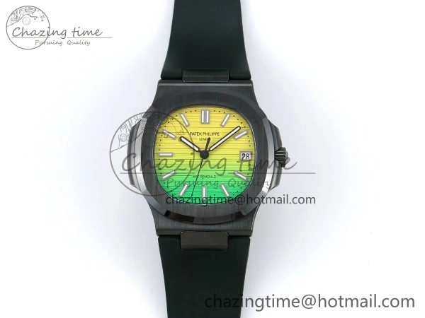 AET Nautilus 5711 Green Ceramic AMGF Best Edition Yellow Green Dial on Green Rubber Strap MIYOTA Popular 8757