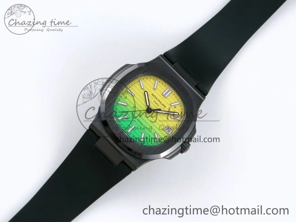 AET Nautilus 5711 Green Ceramic AMGF Best Edition Yellow Green Dial on Green Rubber Strap MIYOTA Popular 8757