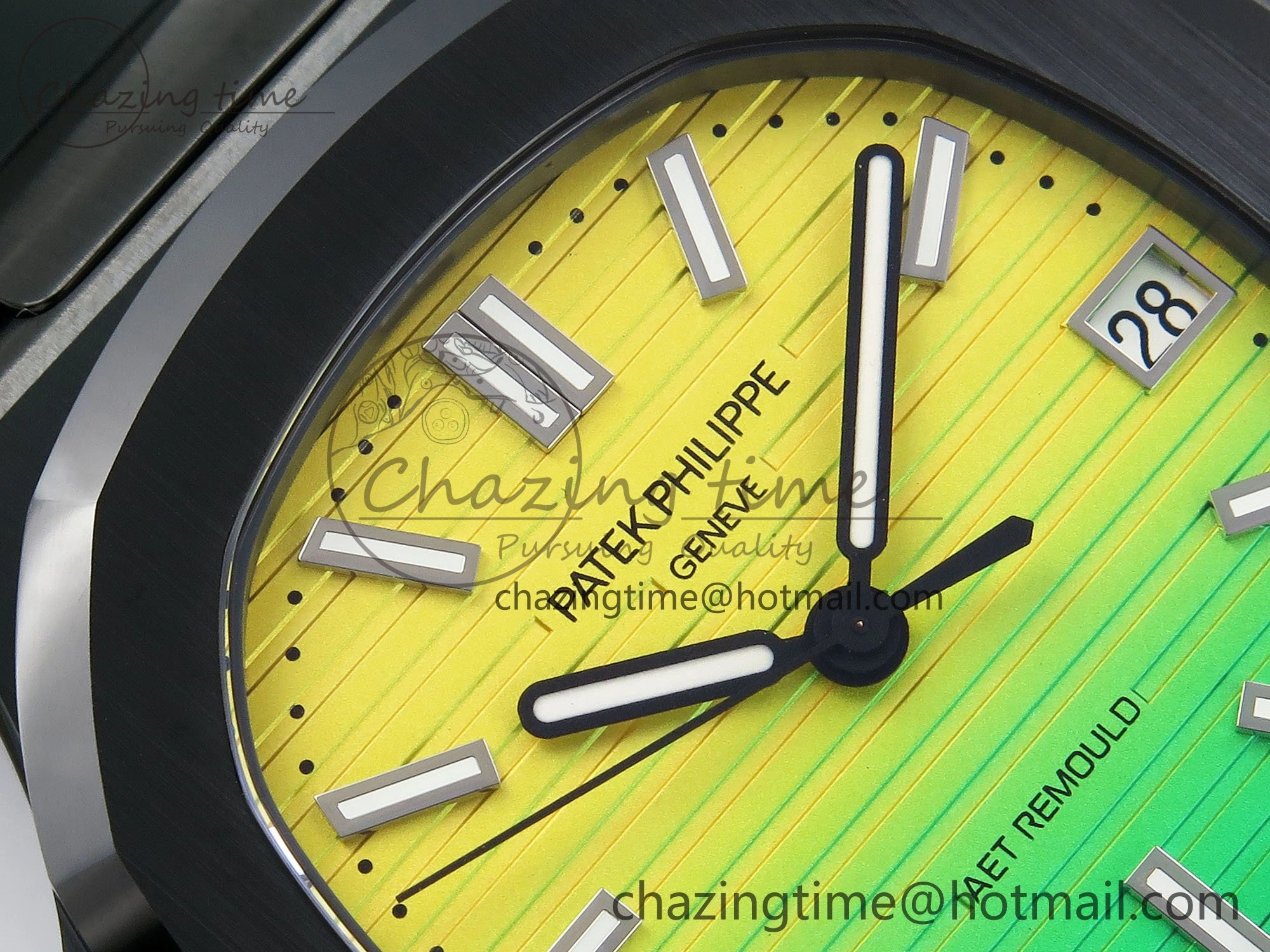 AET Nautilus 5711 Green Ceramic AMGF Best Edition Yellow Green Dial on Green Rubber Strap MIYOTA Popular 8757