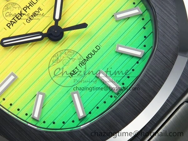 AET Nautilus 5711 Green Ceramic AMGF Best Edition Yellow Green Dial on Green Rubber Strap MIYOTA Popular 8757
