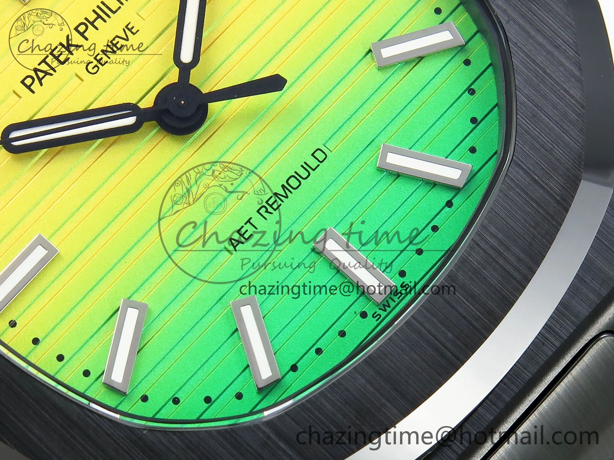 AET Nautilus 5711 Green Ceramic AMGF Best Edition Yellow Green Dial on Green Rubber Strap MIYOTA Popular 8757