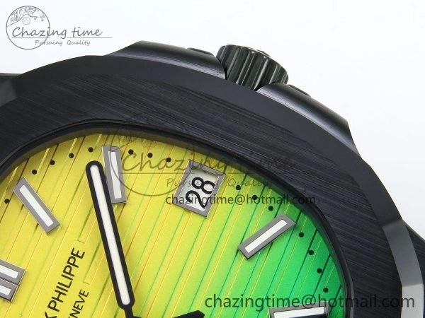 AET Nautilus 5711 Green Ceramic AMGF Best Edition Yellow Green Dial on Green Rubber Strap MIYOTA Popular 8757
