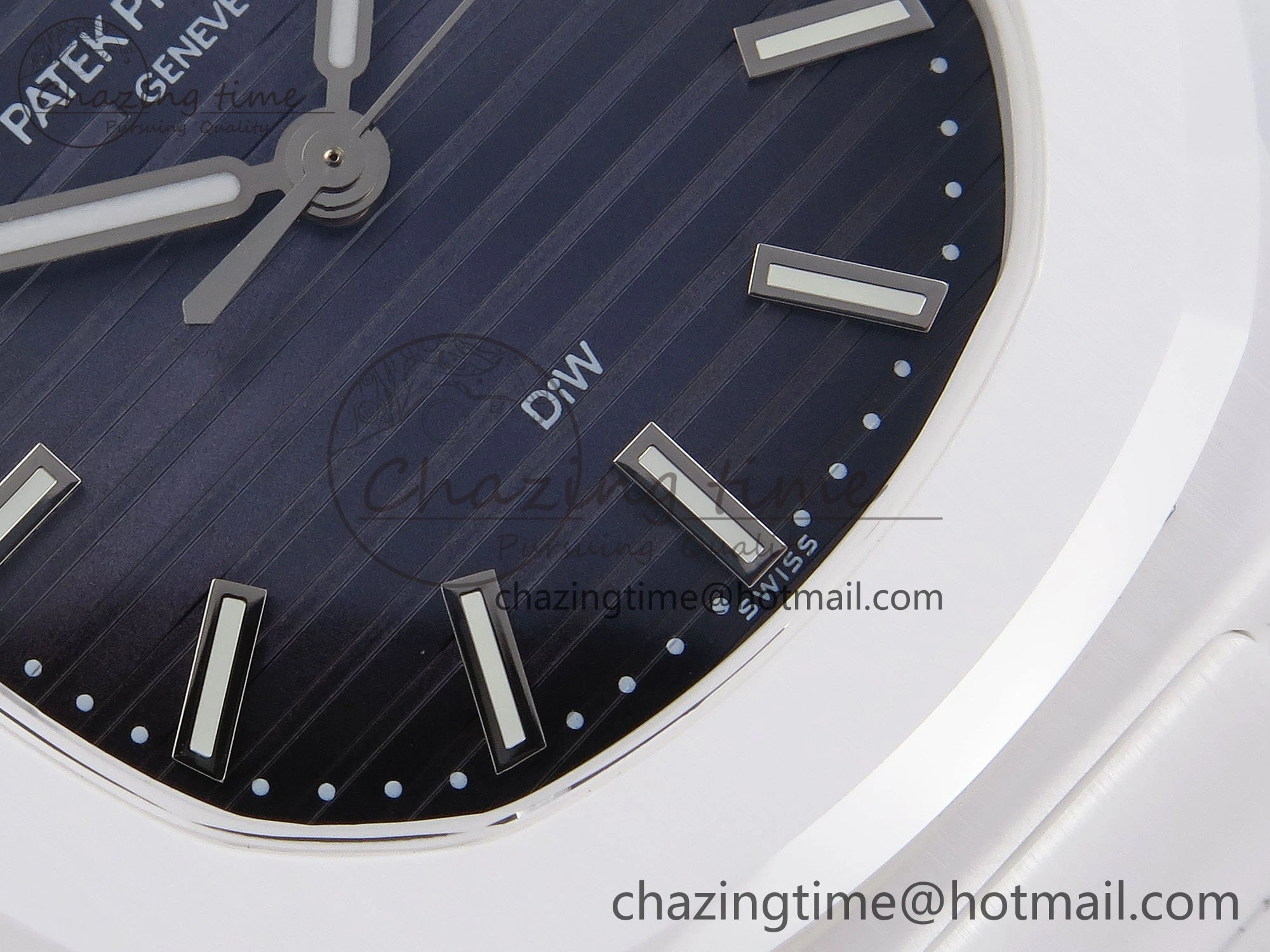 Cozy AET Nautilus 5711 White Ceramic AMGF Best Edition Blue Dial on White Rubber Strap MIYOTA 8746